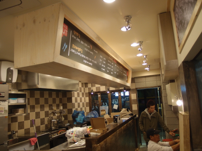 메뉴박스 시공 인테리어