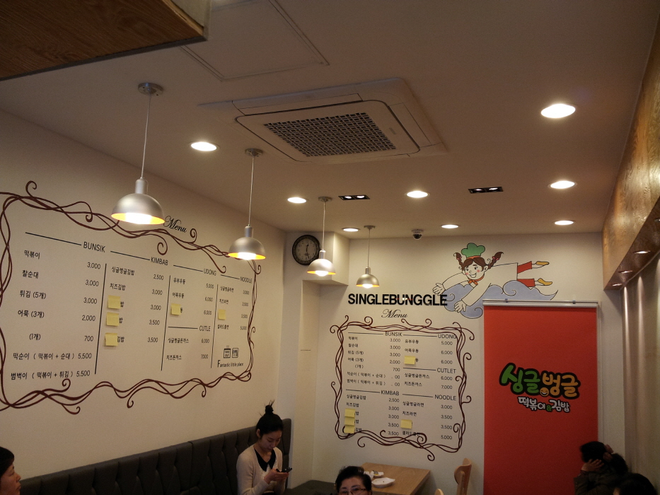 매장전체, 메뉴판