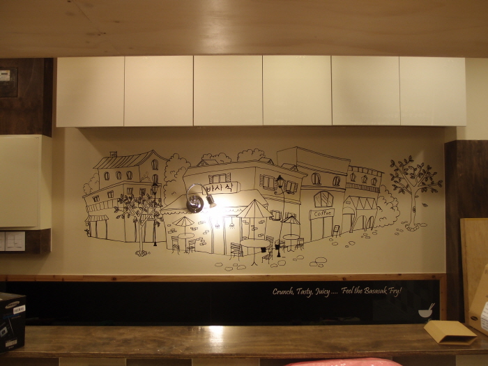 벽체 인테리어 시공과 포인트조명